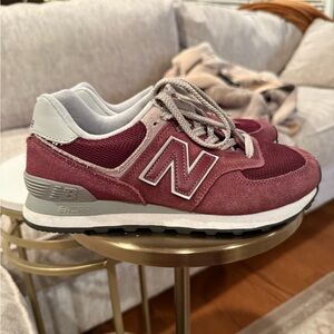 New Balance Women's Maroon and Gray Sneakers